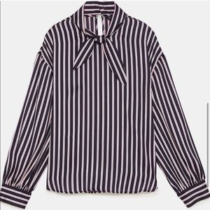 Zara striped top with bow